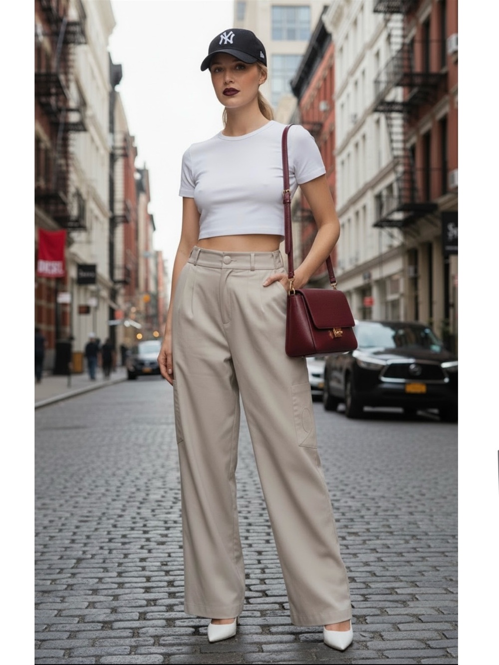 Odd Muse The Ultimate Muse Cargo Trousers in Tan Size Small
